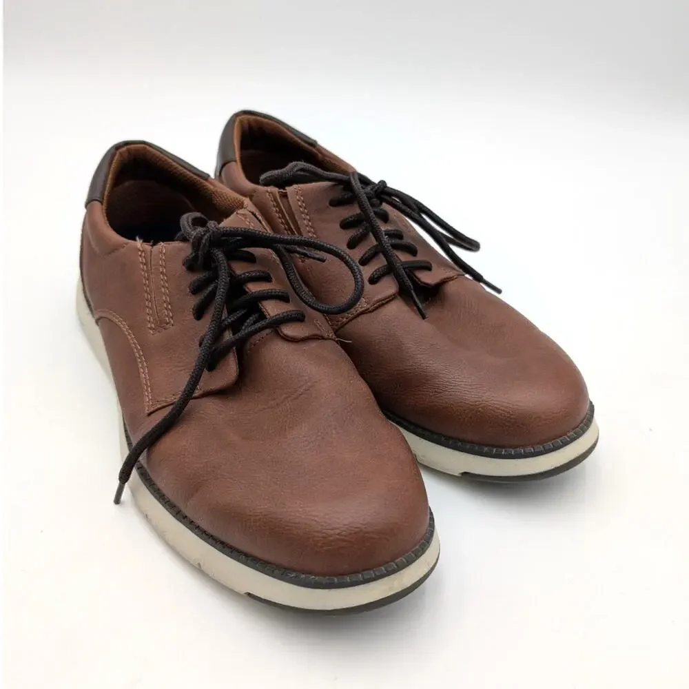 Dr. Scholl's Synergy Plain Toe Derby Shoes Men's Dark Tan Size US10M EU44